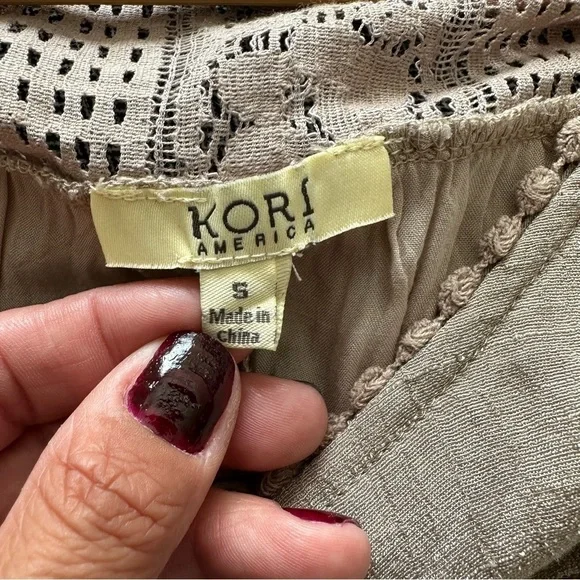 kori america beige lace bohemian dress size small - Picture 11 of 12